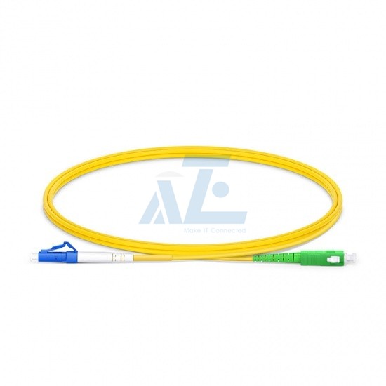 LC UPC to SC APC Simplex OS2 Singlemode 2.0mm Fiber Optic Patch Cable