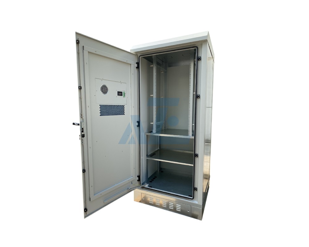 27U NEMA 4 NEMA 4X Integrated Outdoor Server Cabinet Stainless Aluminum Enclosure