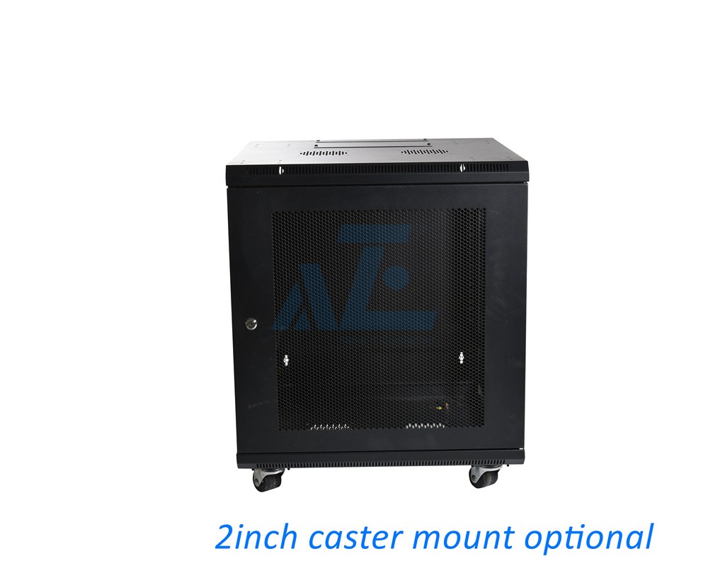 24U Low-profile Switch-depth Wall Mount Rack Enclosure Cabinet, Hinged Back