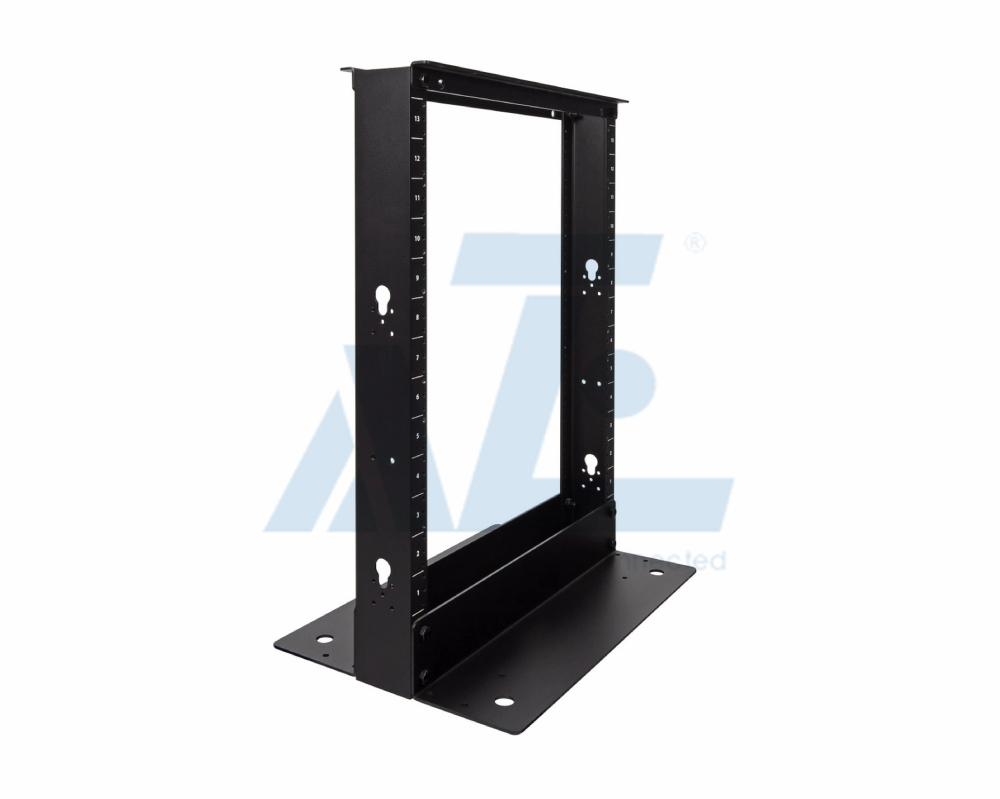 13U Aluminum 2 Post Open Frame Server Rack #12-24 Threaded Holes