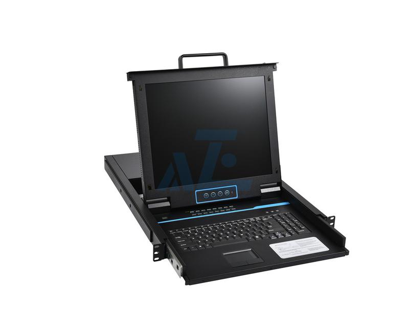 1U 16 Port Rackmount KVM Console- Integrated KVM Switch w/ 19inch LCD Monitor