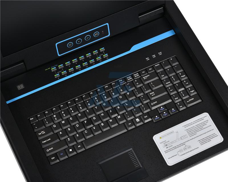 美しい Keyboard N119-IP1602 17" LCD KVM Monitor Rack 19Inch Console 16  Port Mount VGA， w/ Yinker 1U Rackmount KVM Drawer Switch Fit 1U 19" Rack，  Keyboard Monitor Touchpad Drawer Integrated