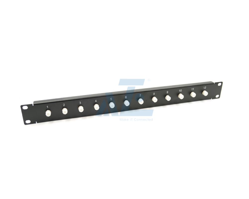 19" 1U Fiber Optics Panel with 12 Ports FC Adapters