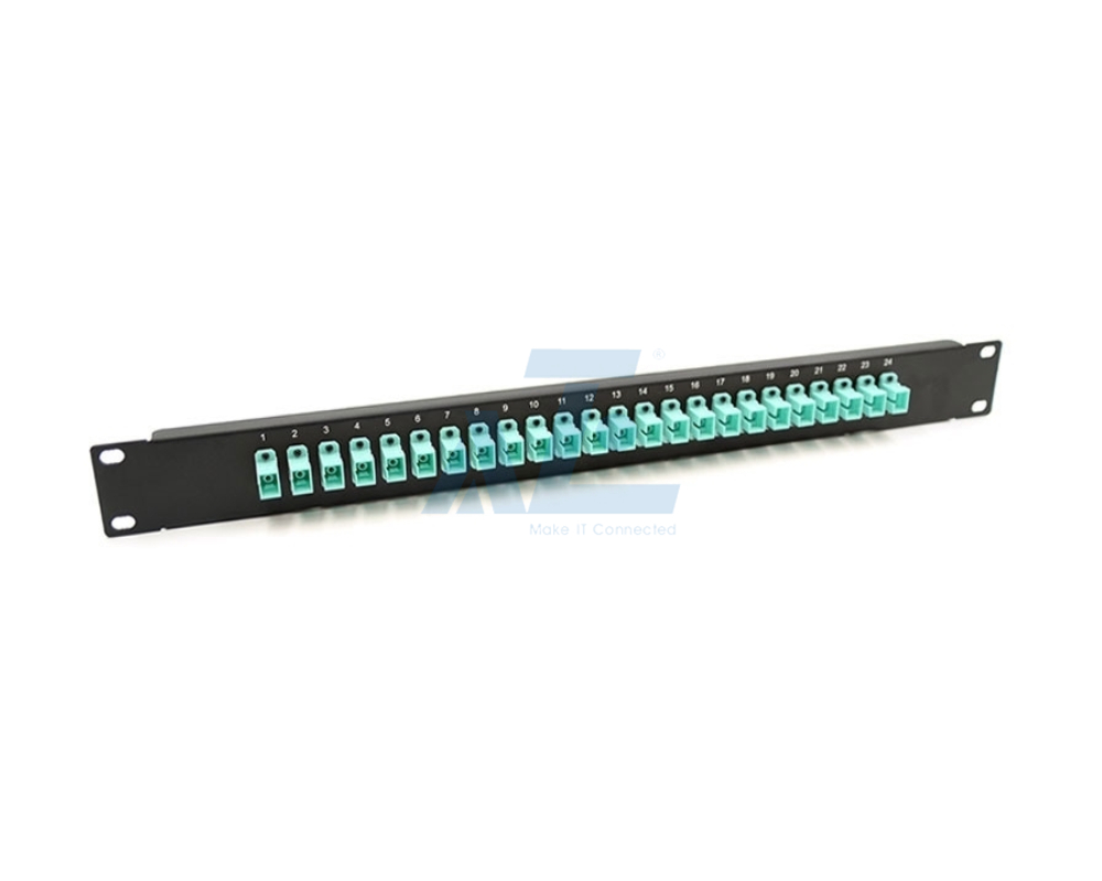 19" 1U Fiber Optics Panel with 24 Ports Simplex SC Adapters-OM4 Multimode
