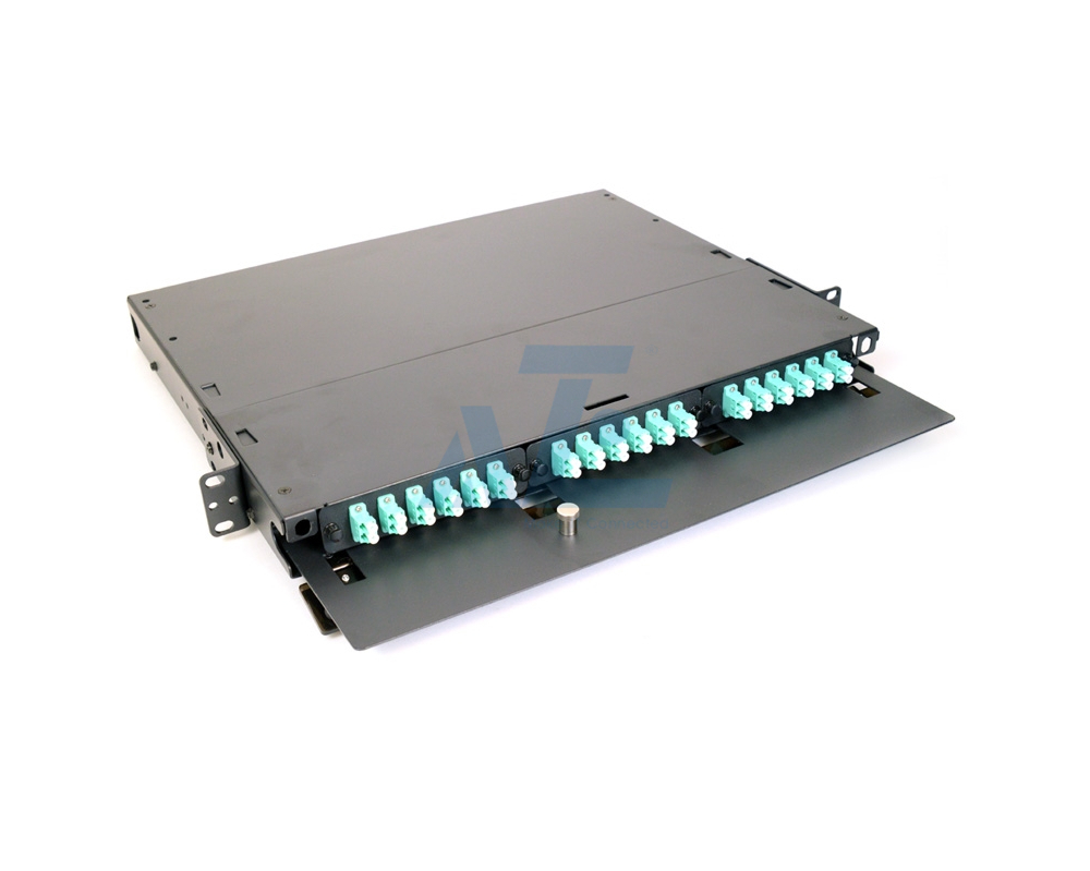 1U Rack Mount Fiber Optics Enclosure with LGX Adapter Plates or MTP / MPO Cassettes