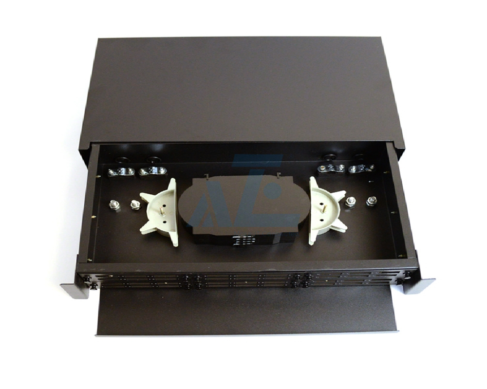 2U 19inch Rack Mount Fiber Optic Patch Panel with Adapter Panel Plates ...