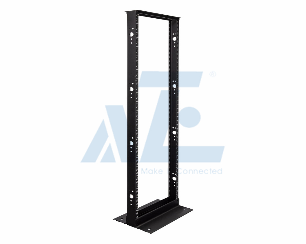 55U Aluminum 2 Post Open Frame Server Cabinet #12-24 Threaded