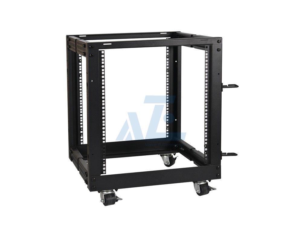 12U Adjustable Depth Open Frame 4 Post Server Rack Cabinet