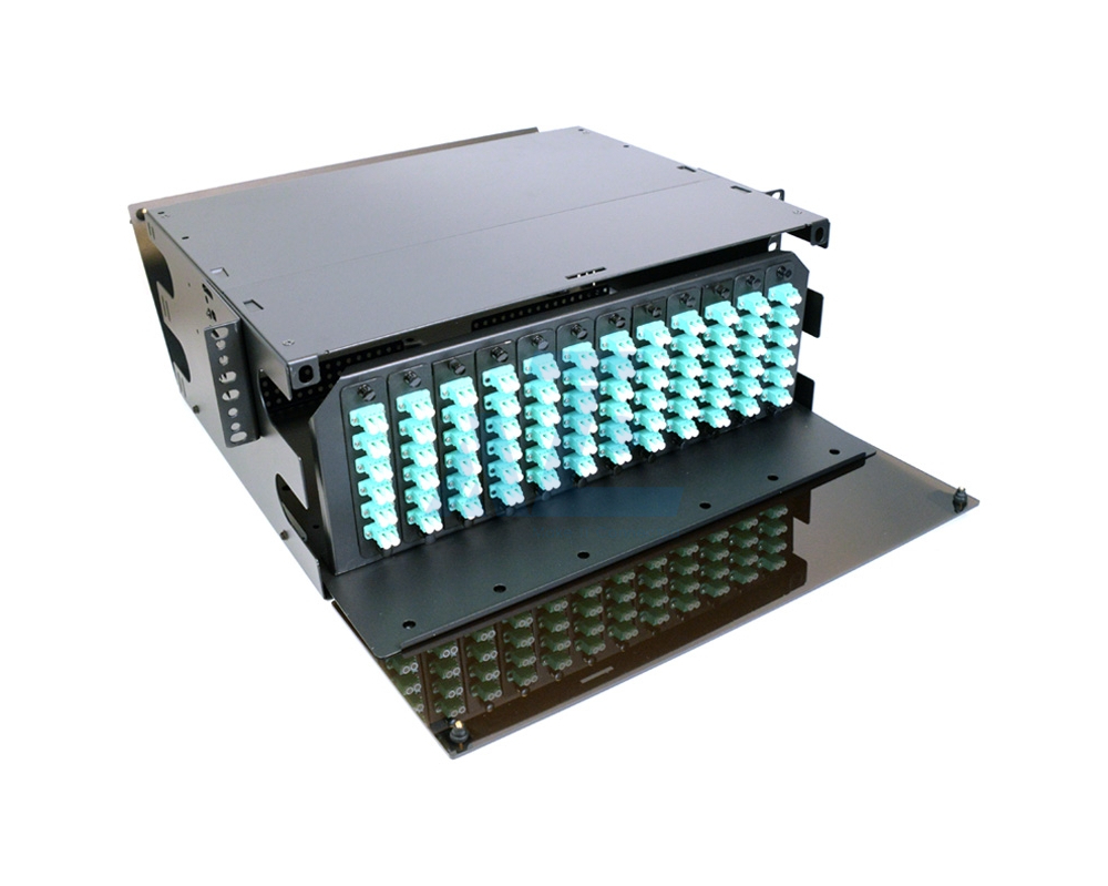 4U Rack Mount Fiber Optics Enclosure with LGX Adapter Plates or MTP / MPO Cassettes