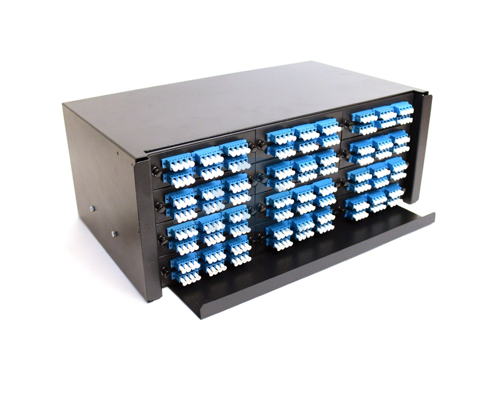 4U 19inch Rack Mount Fiber Optic Patch Panel with Adapter Panel Plates ...