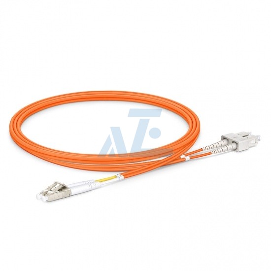 LC UPC to SC UPC Duplex OM1 Multimode Fiber Optic Patch Cable