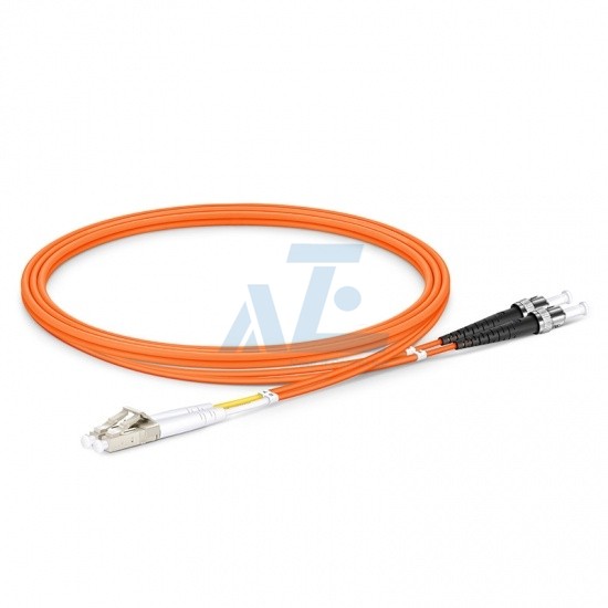 LC UPC to ST UPC Duplex OM1 Multimode Fiber Optic Patch Cable