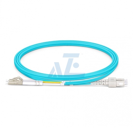 LC UPC to SC UPC Duplex OM3 Multimode Fiber Optic Patch Cable
