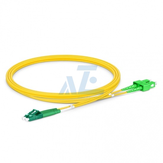 LC APC to SC APC Duplex OS2 Singlemode 2.0mm Fiber Optic Patch Cable