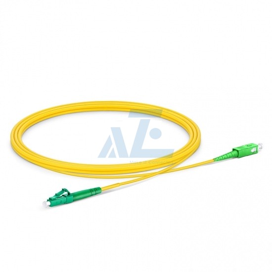 LC APC to SC APC Simplex OS2 Singlemode 2.0mm Fiber Optic Patch Cable