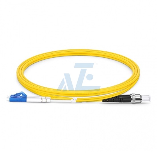 LC UPC to ST UPC Duplex OS2 Singlemode 2.0mm Fiber Optic Patch Cable