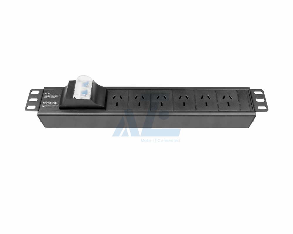 6 Port Basic PDU 3 Pin Aus Output with 3 Pin Australia Plug input 10A 240A