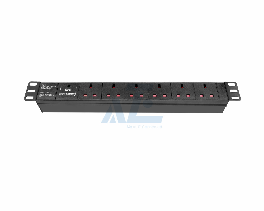Basic Rack Power Distribution Unit with BS 1363 UK Sockets and UK Plug Input