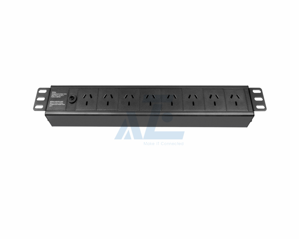 1RU 8 Way GPO Australia Outlet 19inch Rack Mount PDU Power Rail