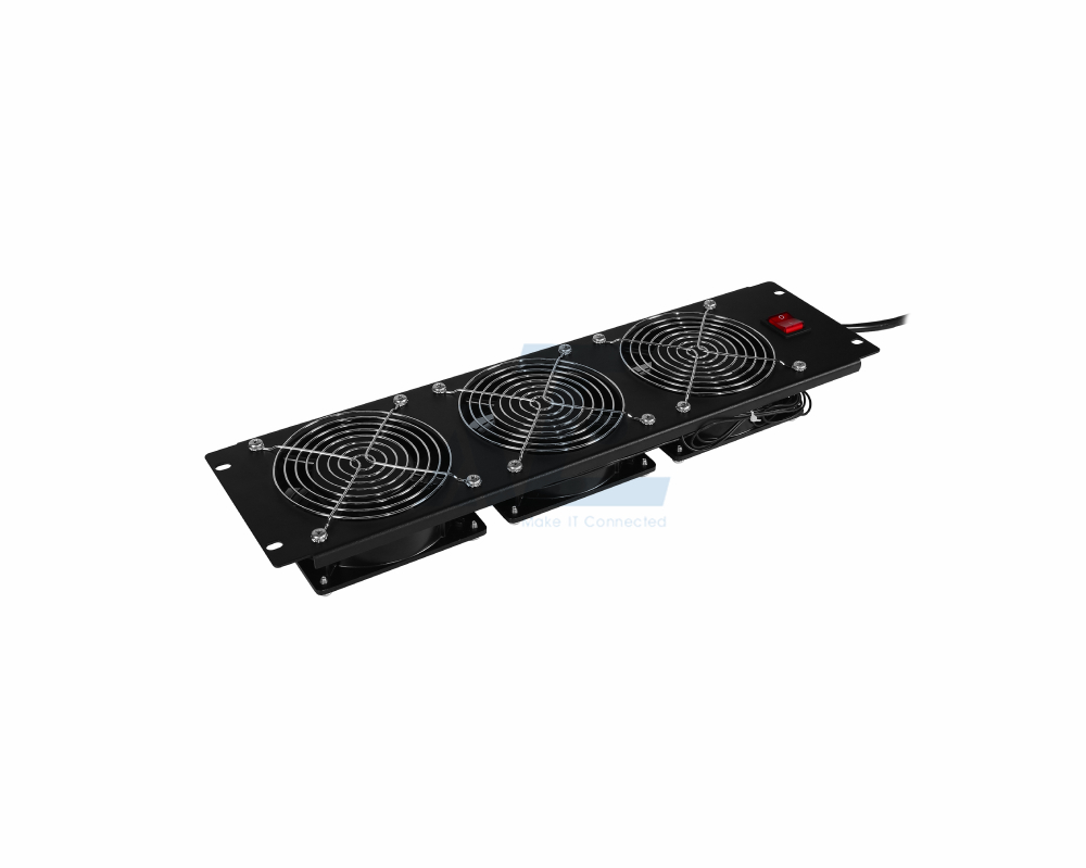 3U Rack Mount Fan Panel with 3 pcs 120V high-performance fans