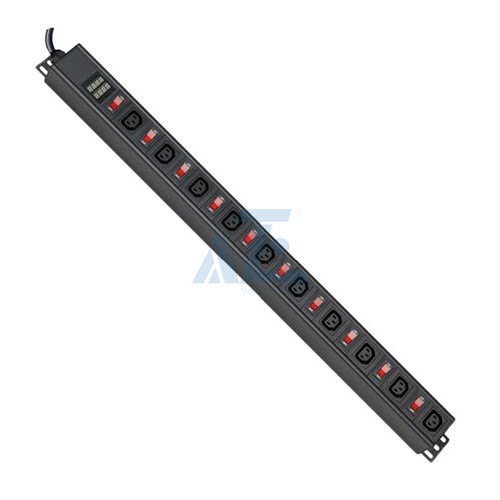Vertical Basic Rack PDU with ON/OFF switch and V/A meter, (10) IEC C13 Outlet